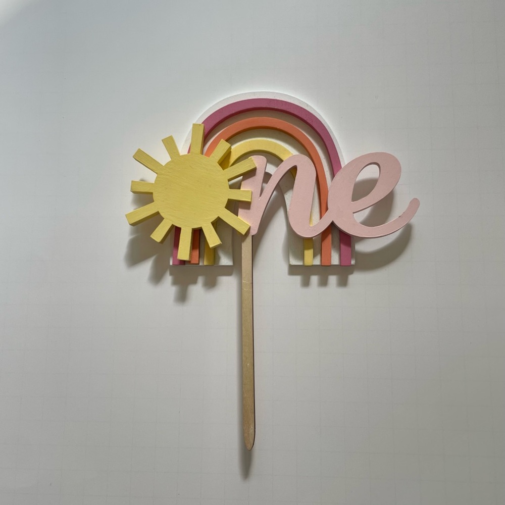 Sunshine ONE Cake Topper with Rainbow
